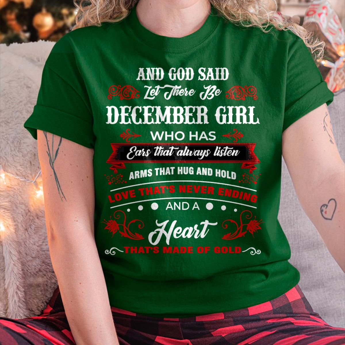 AND GOD SAID LET THERE BE DECEMBER GIRL T-Shirt/Hoodie/Sweatshirt - HNDS12