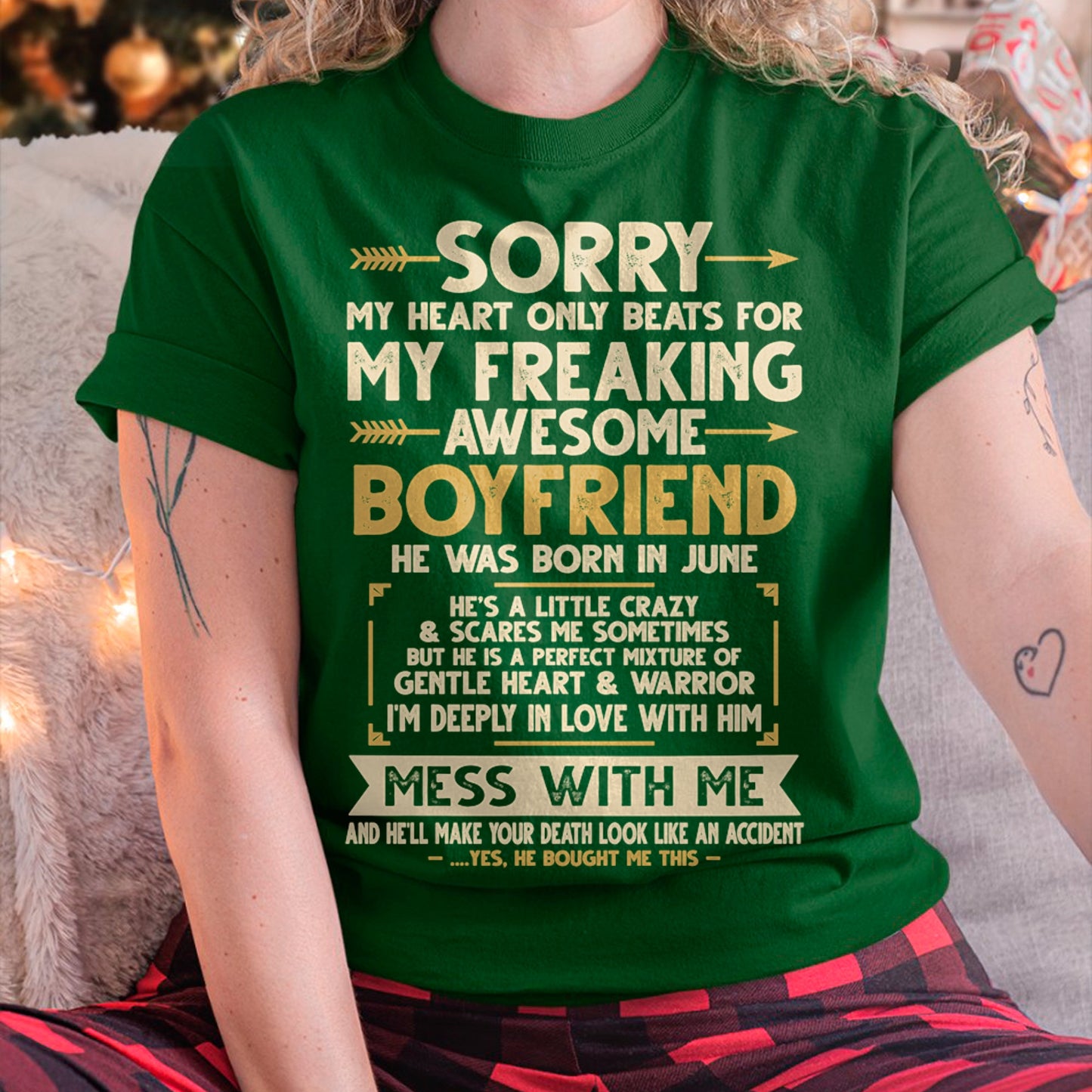 JUNE - SORRY MY HEART ONLY BEATS FOR MY FREAKING AWESOME BOYFRIEND - FROM GIRLFRIEND TO BOYFRIEND T-Shirt/Hoodie/Sweatshirt - HNDS06