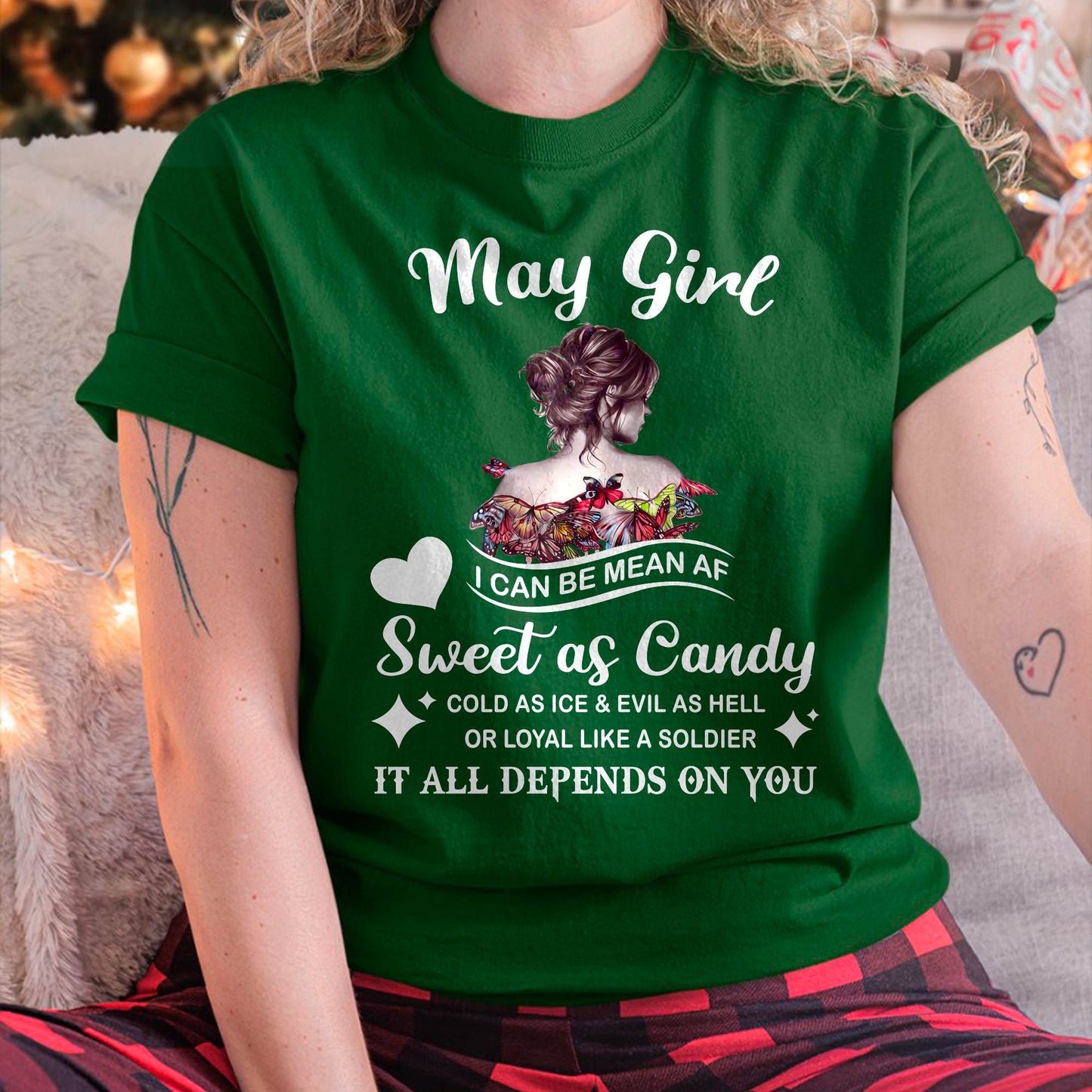 May Girl T-Shirt – Sweet As Candy, Cold As Ice - Birthday Gift for Women - MTNN05 (SKU26T-01-38-05)