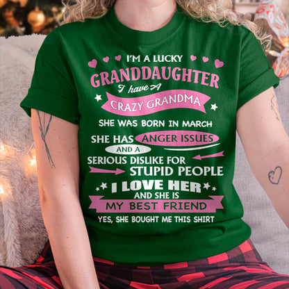 MARCH - I'M A LUCKY GRANDDAUGHTER - T-Shirt/Hoodie/Sweatshirt - HNDS03