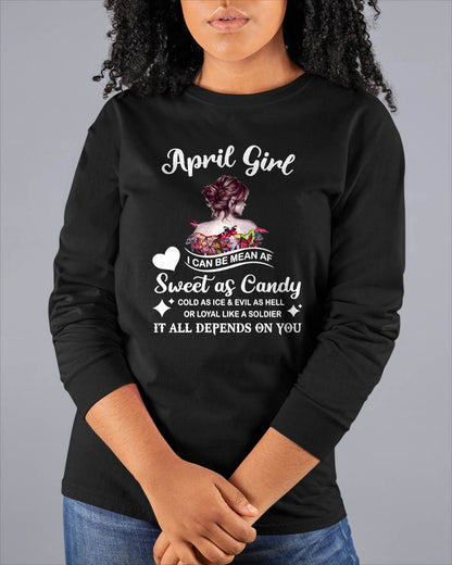 April Girl T-Shirt – Sweet As Candy, Cold As Ice - Birthday Gift for Women - MTNN04 (SKU26T-01-38-04)