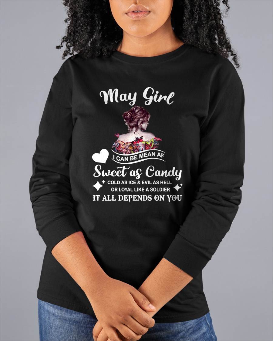 May Girl T-Shirt – Sweet As Candy, Cold As Ice - Birthday Gift for Women - MTNN05 (SKU26T-01-38-05)