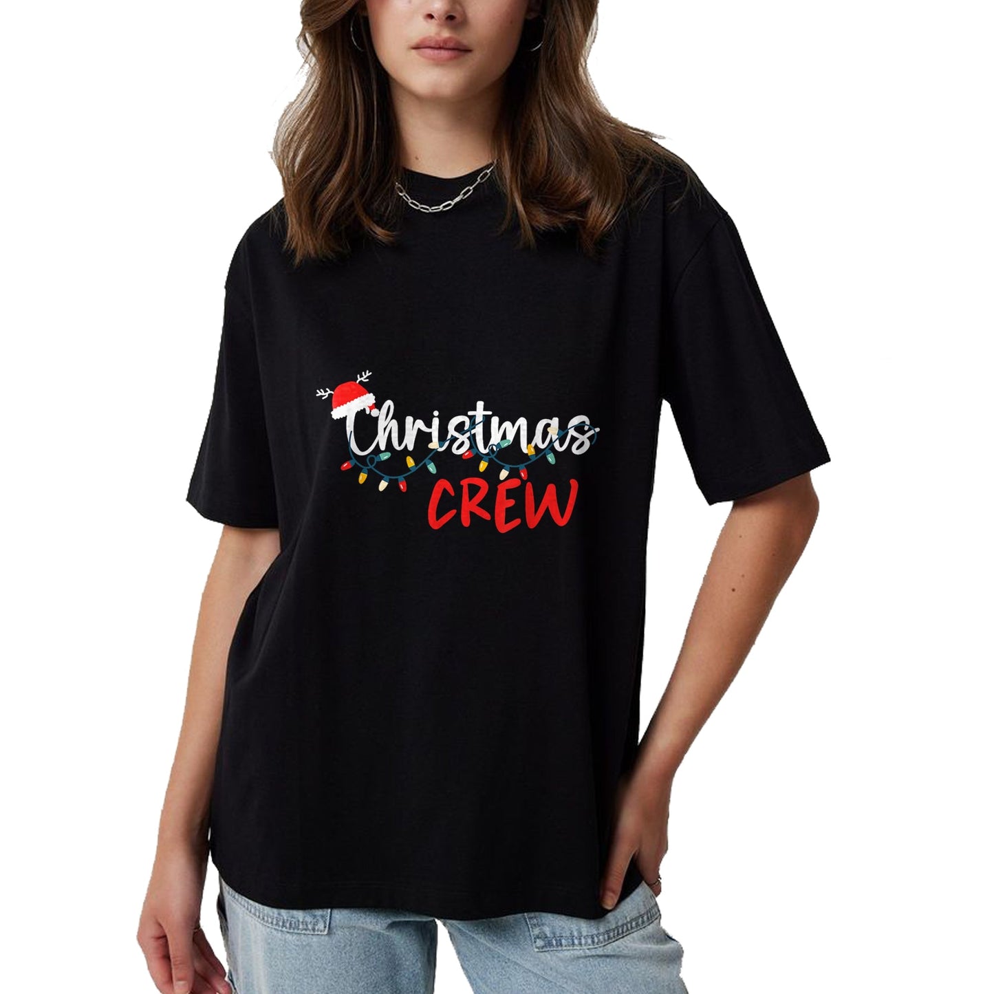 Christmas Crew Xmas Lights Family Matching Pajamas Holiday T-Shirt - Christmas Unisex T-Shirt/Hoodie/Sweatshirt - HNDS00