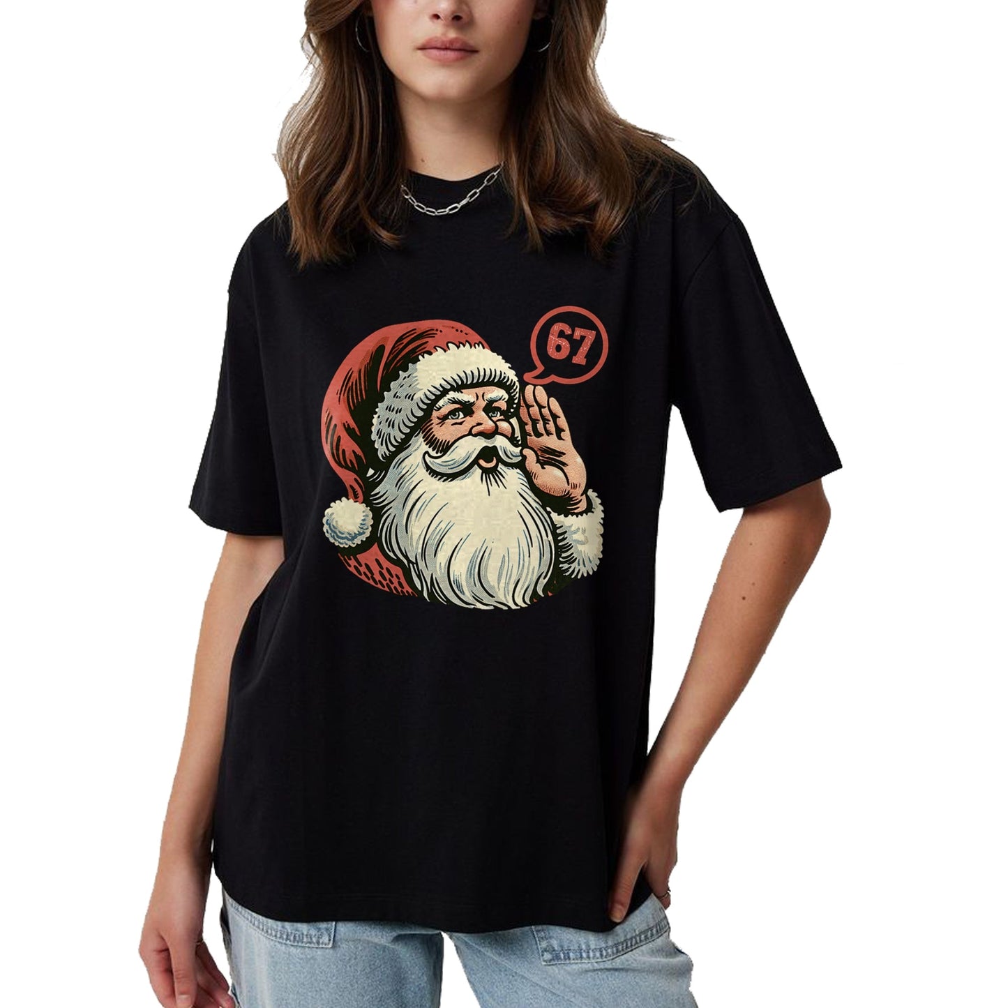 67 Christmas Funny Six Seven Meme Brainrot Santa Claus Boys T-Shirt - Christmas Unisex T-Shirt/Hoodie/Sweatshirt - HNDS00