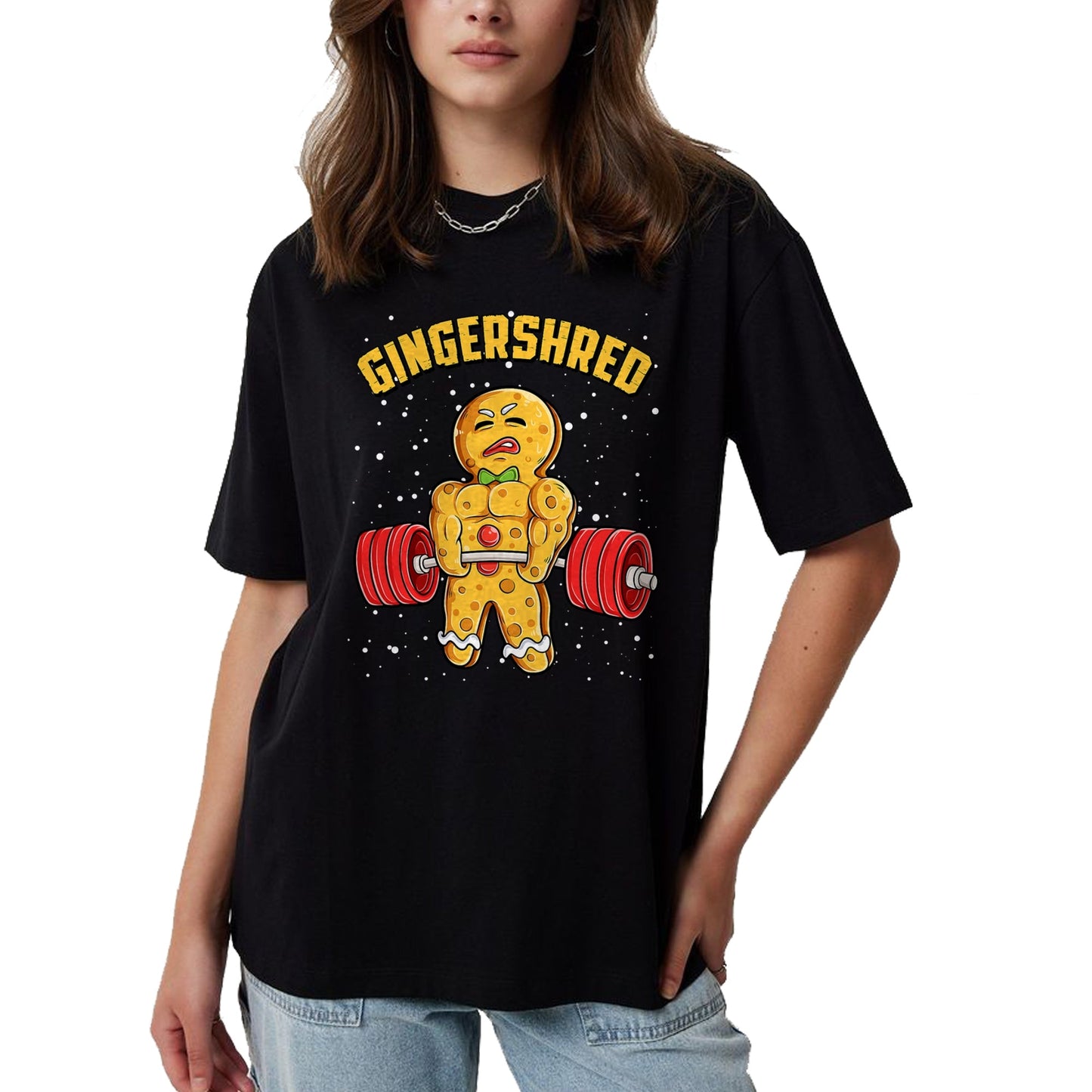 Gingershred Funny Gingerbread Man Gym Bodybuilding Christmas T-Shirt - Christmas Unisex T-Shirt/Hoodie/Sweatshirt - HNDS00