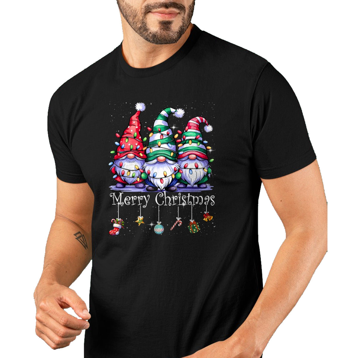 Cute Gnomes Merry Christmas Light Family Gnome Xmas Matching T-Shirt - Christmas Unisex T-Shirt/Hoodie/Sweatshirt - HNDS00