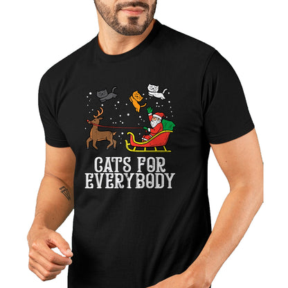 Cats For Everybody Christmas Cat Funny Xmas Women Santa T-Shirt - Christmas Unisex T-Shirt/Hoodie/Sweatshirt - HNDS00