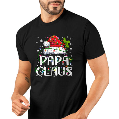 Papa Claus Christmas Lights Pajama Family Matching T-Shirt - Christmas Unisex T-Shirt/Hoodie/Sweatshirt - HNDS00