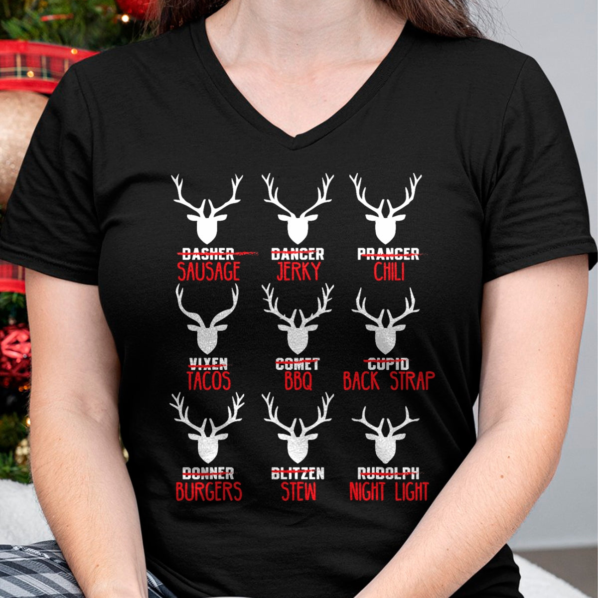 Funny Christmas Deer Hunters All of Santa's Reindeer design T-Shirt - Christmas Unisex T-Shirt/Hoodie/Sweatshirt - HNDS00