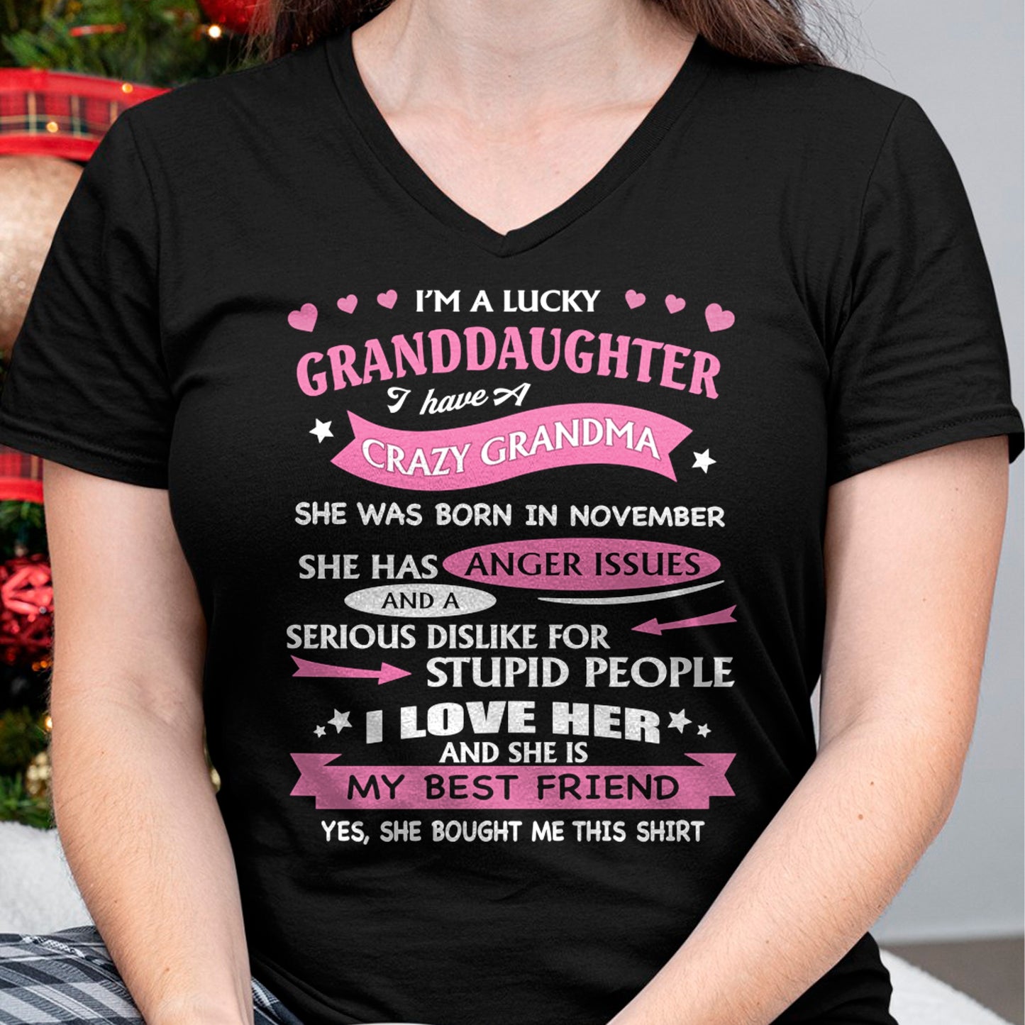 NOVEMBER - I'M A LUCKY GRANDDAUGHTER - T-Shirt/Hoodie/Sweatshirt - HNDS11