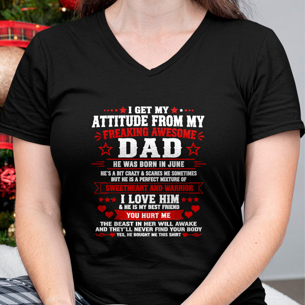 JUNE – MY FREAKING AWESOME DAD – PERFECT GIFT FOR YOUR DAUGHTER - T-SHIRT FROM DAD  - MTNN06 (SKU2608-556-06)