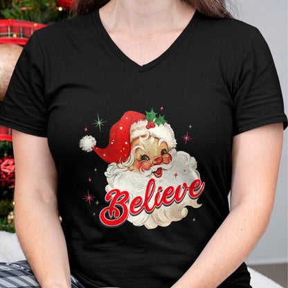 Vintage Santa Claus Believe Christmas Women Boys Girls T-Shirt - Christmas Unisex T-Shirt/Hoodie/Sweatshirt - HNDS00