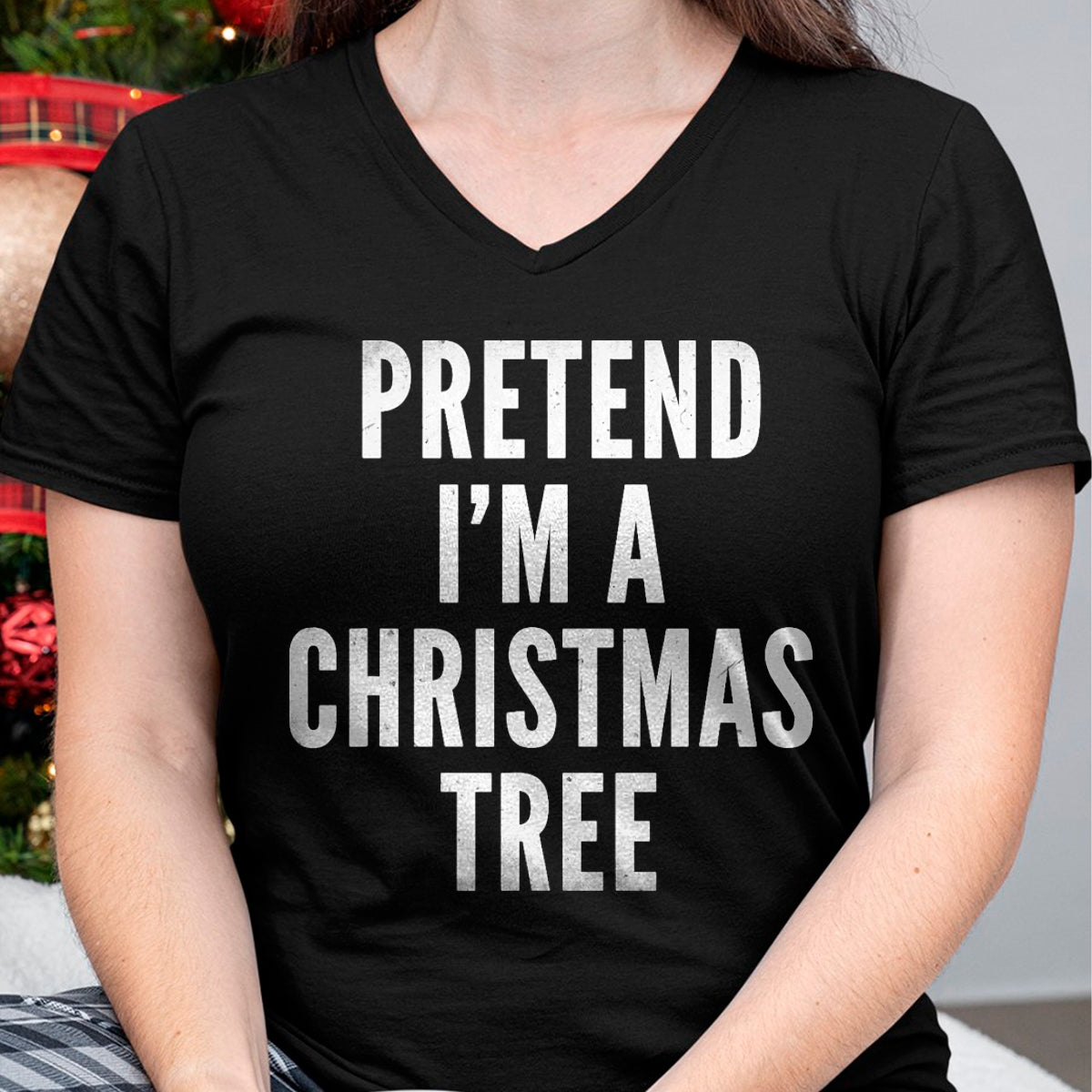 Funny Pretend Im A Christmas Tree Adult Christmas Costume T-Shirt - Christmas Unisex T-Shirt/Hoodie/Sweatshirt - HNDS00