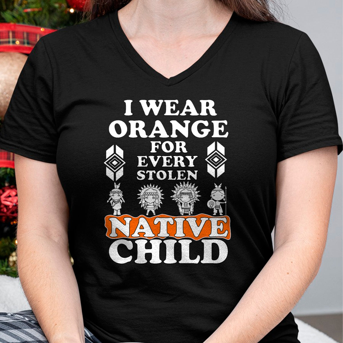 Native American T-Shirts, Vintage Native American Unisex T-Shirt/Hoodie/Sweatshirt HLT00 - I Wear Orange For Every American Native Child Indian Pride T-Shirt (2)