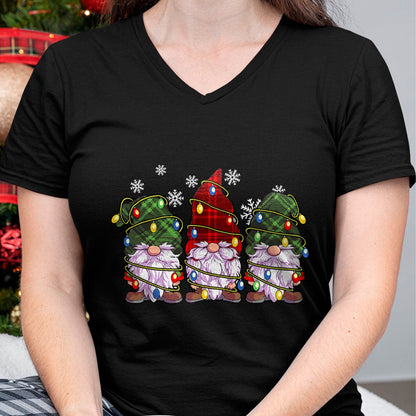 Christmas Shirts for Family, Funny christmas shirts, Christmas Unisex T-Shirt/Hoodie/Sweatshirt HLT00 - Three Gnomes Men Women Buffalo Plaid Red Christmas T-Shirt