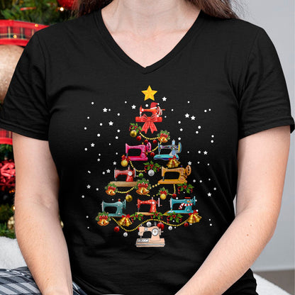 Funny Sewing Machine Christmas Tree Christmas Ornament Women T-Shirt - Christmas Unisex T-Shirt/Hoodie/Sweatshirt - HNDS00