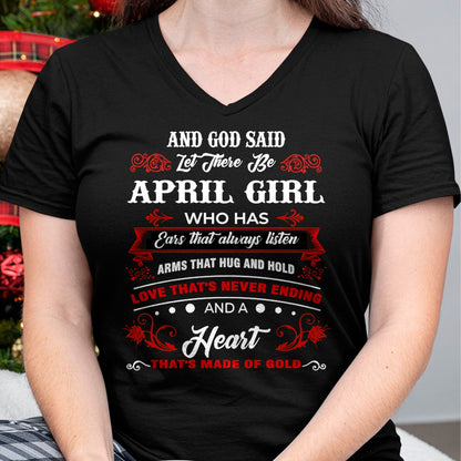 AND GOD SAID LET THERE BE APRIL GIRL T-Shirt/Hoodie/Sweatshirt - HNDS04