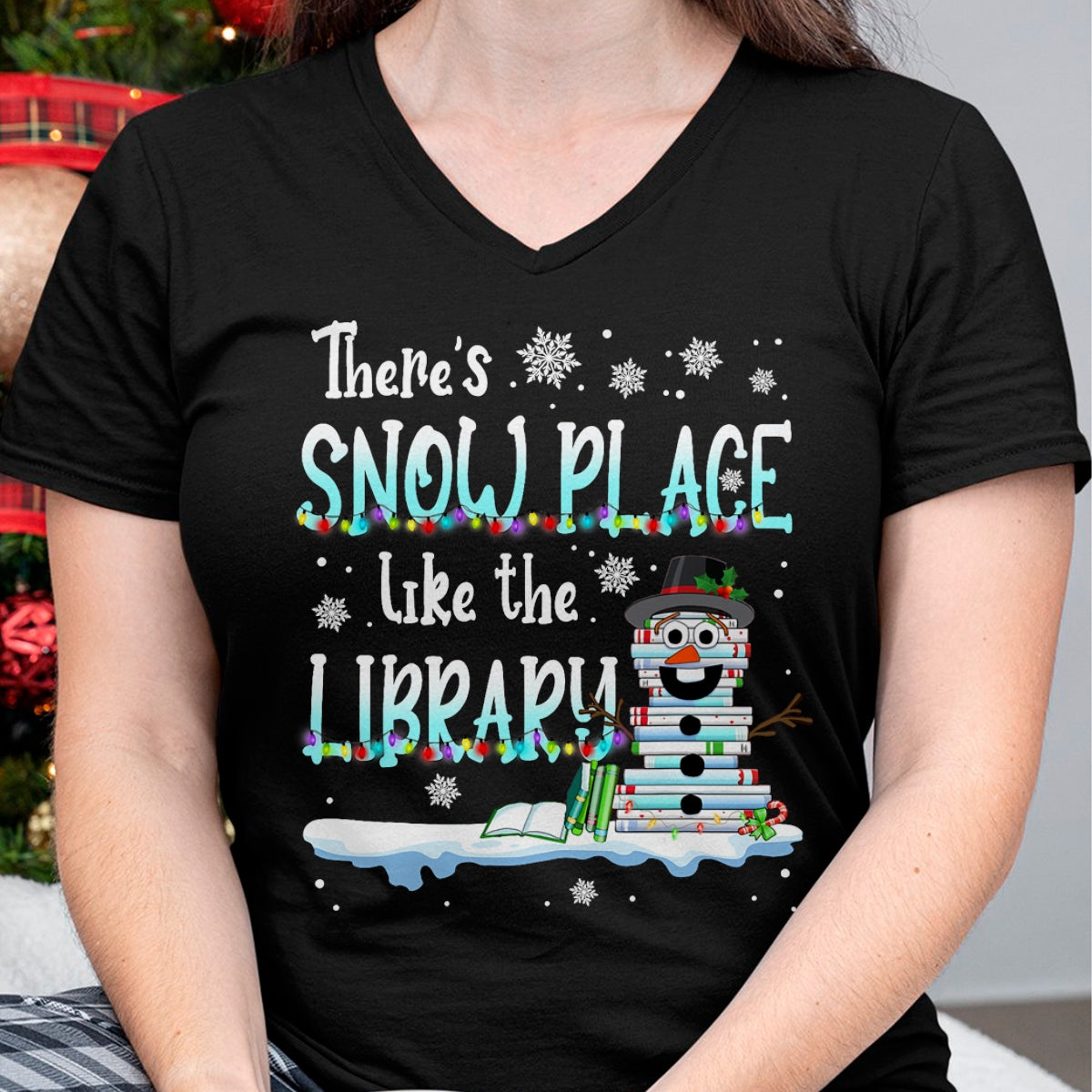 Librarian There's HNDS Place Like The Library Christmas HNDS T-Shirt - Christmas Unisex T-Shirt/Hoodie/Sweatshirt - HNDS00