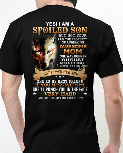 August - Lucky Son of Awesome Mom - Perfect Gift for Son From Mom - MTNN08 (SKU10-128-08)