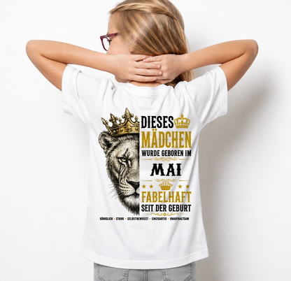 MAI– DIESES MÄDCHEN WURDE FANTASTISCH GEBOREN – LÖWENMÄDCHEN STÄRKE – T-SHIRT FÜR DAMEN - MTNN05 (SKU2605-344-05)