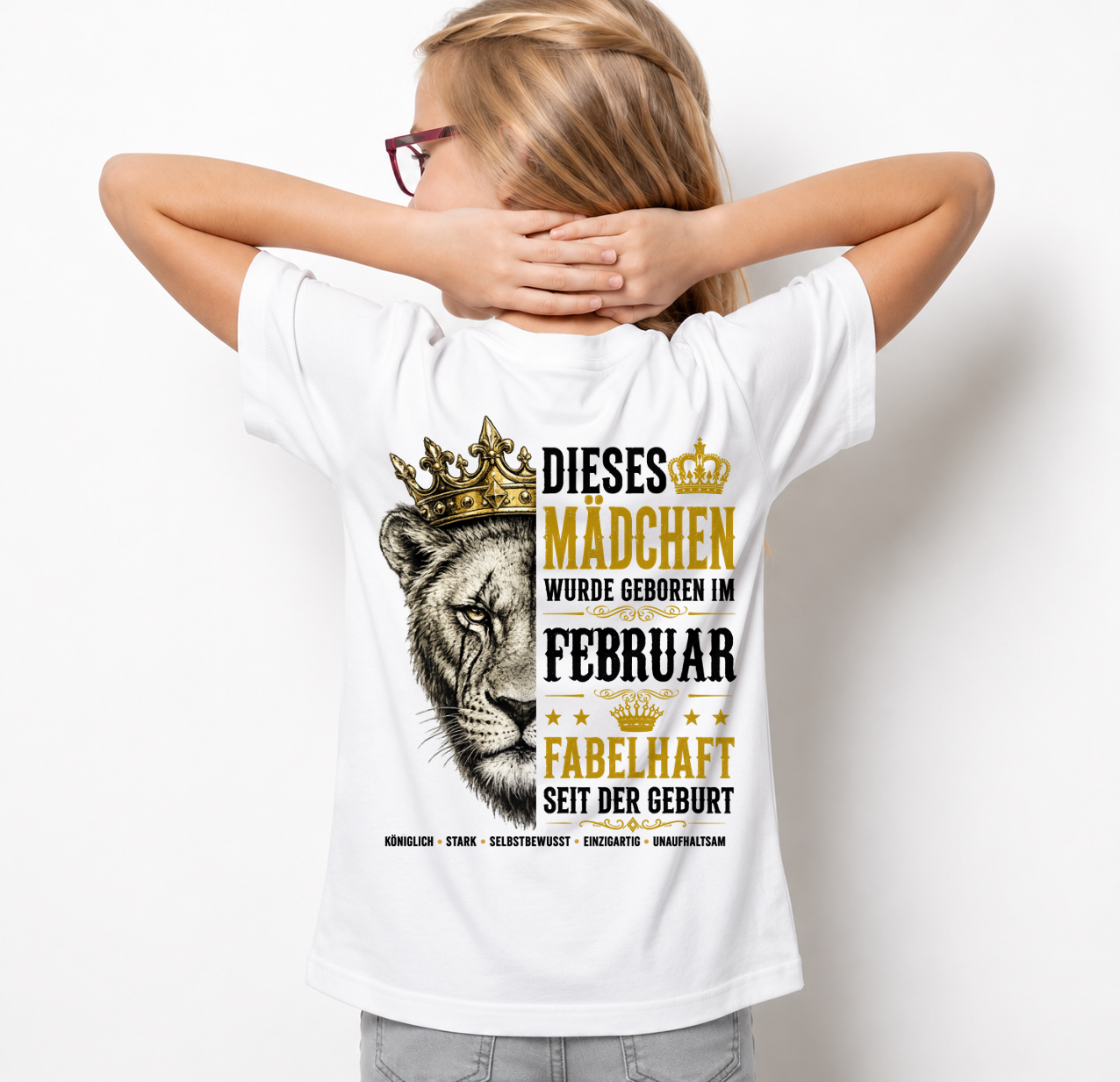 FEBRUAR– DIESES MÄDCHEN WURDE FANTASTISCH GEBOREN – LÖWENMÄDCHEN STÄRKE – T-SHIRT FÜR DAMEN - MTNN02 (SKU2605-344-02)