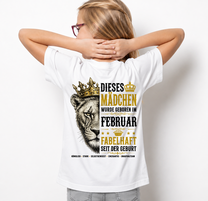 FEBRUAR– DIESES MÄDCHEN WURDE FANTASTISCH GEBOREN – LÖWENMÄDCHEN STÄRKE – T-SHIRT FÜR DAMEN - MTNN02 (SKU2605-344-02)