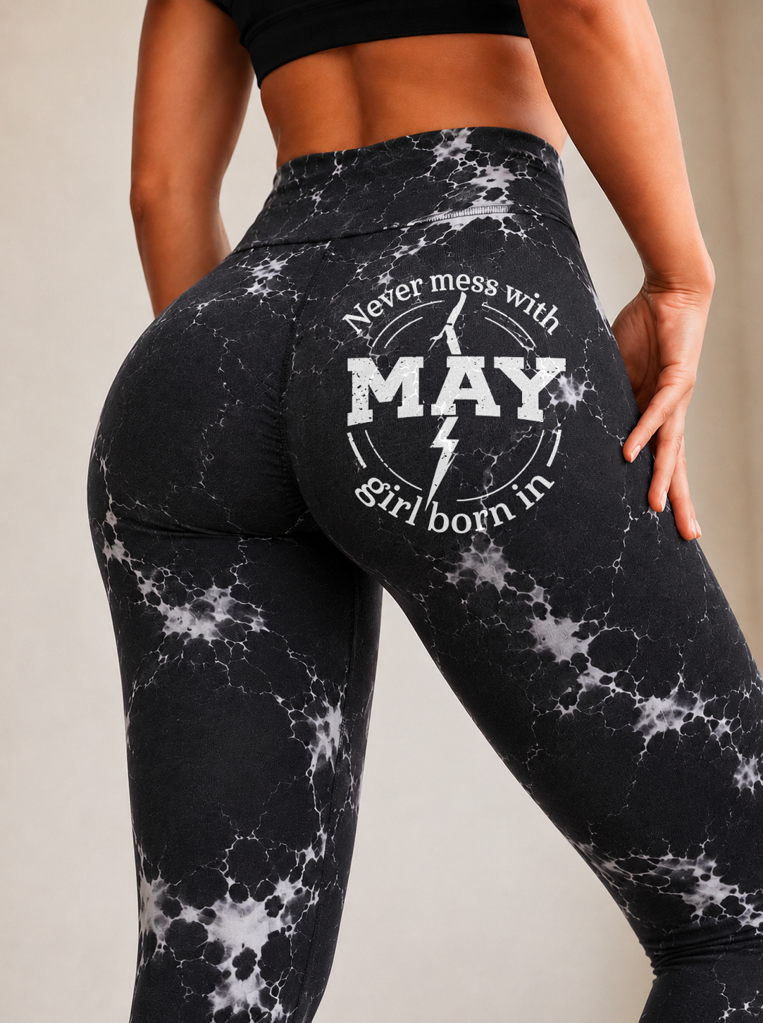 MAY GIRL – Never Mess With Me – Women's High Waist Yoga Leggings-A04-10-MTNN05 (SKU2607-91-05)