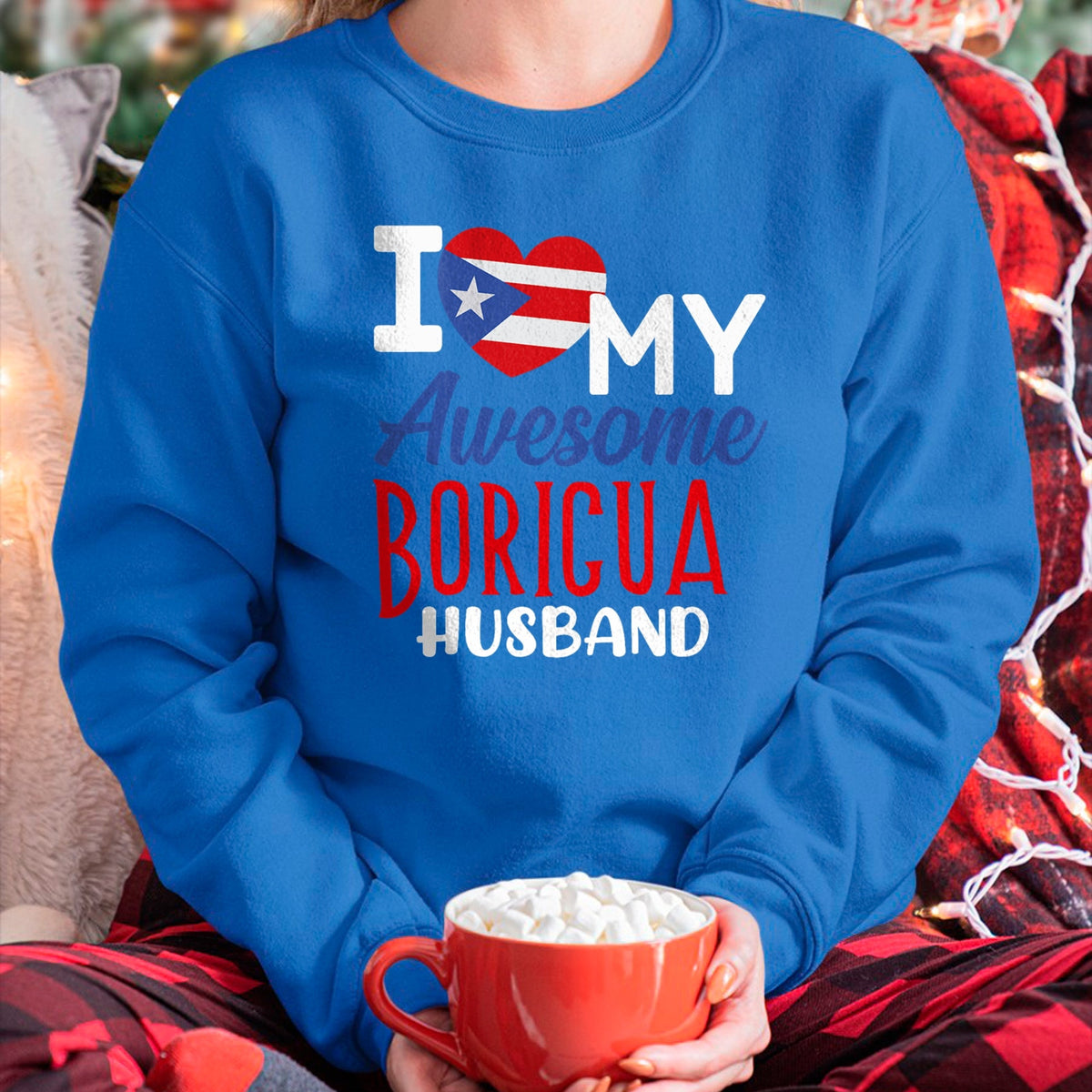 Best Wife Shirt, Wife and Husband Unisex T-Shirt/Hoodie/Sweatshirt HLT00 - Boriqua Puerto Rican Wife I Love My Awesome Boricua Husband T-Shirt