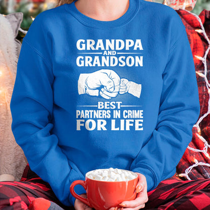 Best Grandpa Shirt, Proud Grandpa Unisex T-Shirt/Hoodie/Sweatshirt HLT00 - Grandpa and GrandSon Best Partners in Crime For Life