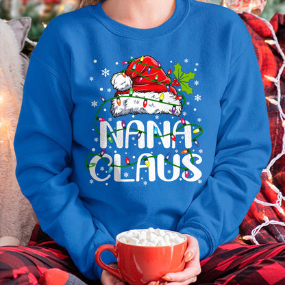 Nana Claus Christmas Lights Pajama Family Matching T-Shirt - Christmas Unisex T-Shirt/Hoodie/Sweatshirt - HNDS00