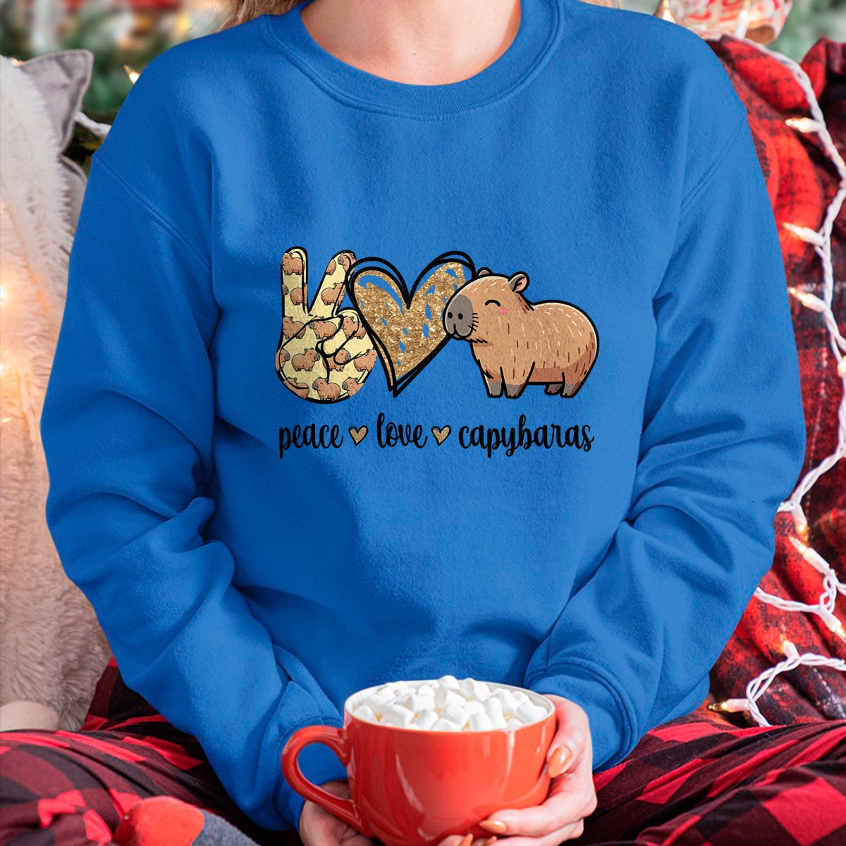 Cute Capybara Shirt, Funny Capybara Unisex T-Shirt/Hoodie/Sweatshirt HLT00 - Kawaii Kids Womens Girls Peace Love Meme Lover Capybara T-Shirt