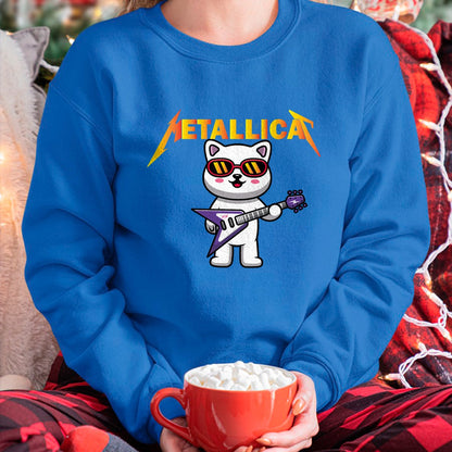 Guitar Lover Shirt, Funny Guitar UnisexT-Shirt/Hoodie/Sweatshirt HLT00 - Metallicat- Funny Cat Rock Cat Playing Guitar T-Shirt for Men Women Girls Kids