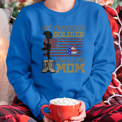 Gift for Mom Shirt, Funny Mom Unisex T-Shirt/Hoodie/Sweatshirt HLT00 - My Favorite Soldier Calls Me Mom Proud Army Mom T-Shirt
