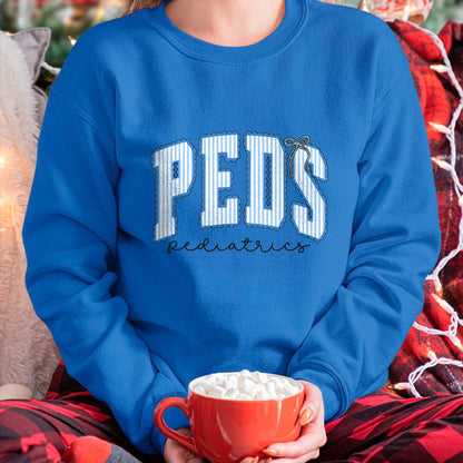 Best Doctor Shirt, Funny Doctor UnisexT-Shirt/Hoodie/Sweatshirt HLT00 - Pediatric Nurse PEDS Blue Striped PEDS MA Er ICU Doctor T-Shirt