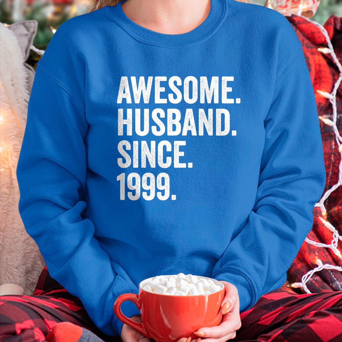 Best Wife Shirt, Wife and Husband Unisex T-Shirt/Hoodie/Sweatshirt HLT00 - Awesome Husband Since 1999 25th wedding anniversary 25 years T-Shirt