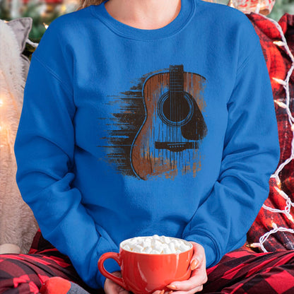 Guitar Lover Shirt, Funny Guitar UnisexT-Shirt/Hoodie/Sweatshirt HLT00 - Musician Guitarist Distressed Acoustic Guitar T-Shirt, Unisex-Adults, Blue, Small, Short Sleeve