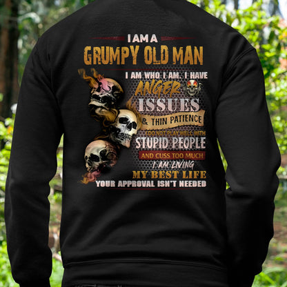 Grumpy Old Man T-Shirt - Funny Skull Anger Issues Tee - Perfect Gift For Men MTNN00 (SKU08-67-00)