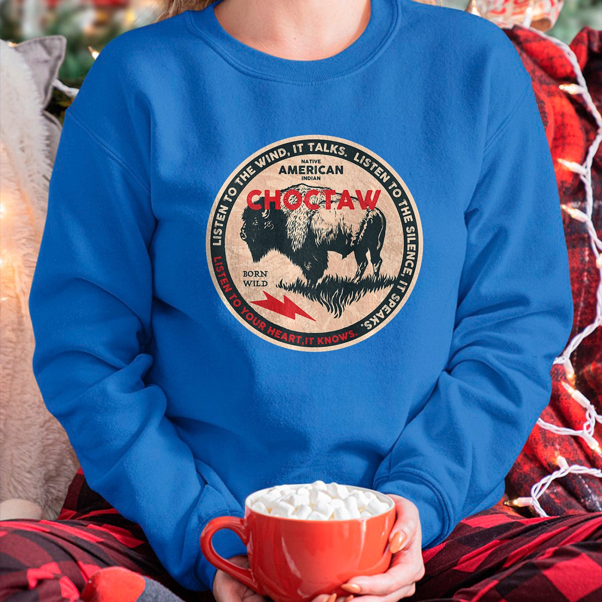 Native American T-Shirts, Vintage Native American Unisex T-Shirt/Hoodie/Sweatshirt HLT00 - Choctaw Native American Indian Born Freedom Wild Buffalo Premium