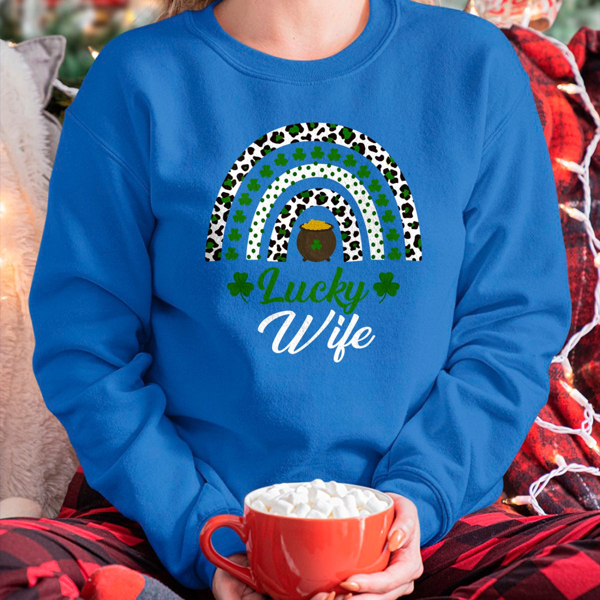 Best Wife Shirt, Wife and Husband Unisex T-Shirt/Hoodie/Sweatshirt HLT00 - Gift for wife T shirt, lucky wife   Lucky Wife Rainbow St Patricks Day Lucky Wife Long Sleeve T-Shir (3)