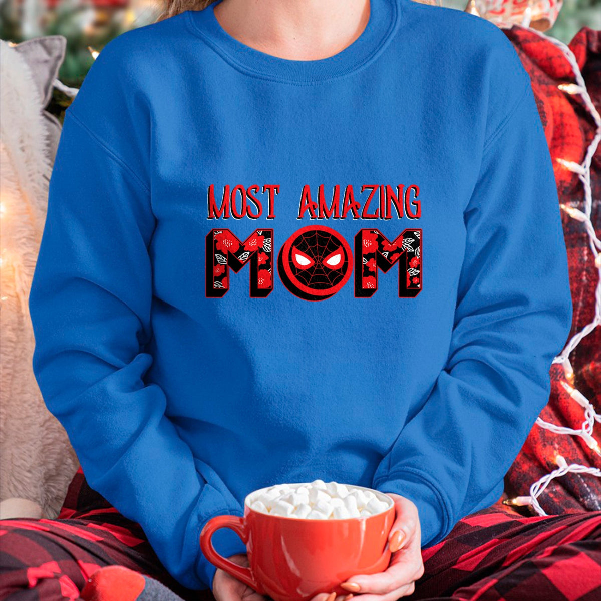 Gift for Mom Shirt, Funny Mom Unisex T-Shirt/Hoodie/Sweatshirt HLT00 - Marvel Mothers Day Spider-Man Most Amazing Mom Chest Logo T-Shirt