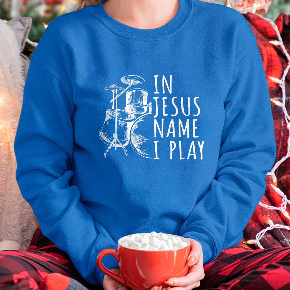 Christian Tee, Christian Faith Unisex T-Shirt/Hoodie/Sweatshirt HLT00 - Christian Drumming In Jesus Name Play Drums Worship Drummer T-Shirt