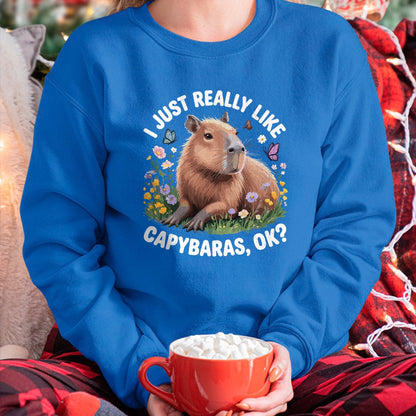 Cute Capybara Shirt, Funny Capybara Unisex T-Shirt/Hoodie/Sweatshirt HLT00 - Funny Capybara Art for Men Women Kids Capybara Lover T-Shirt