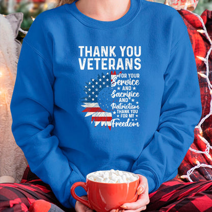 Proud Veteran Shirt, Funny Veteran UnisexT-Shirt/Hoodie/Sweatshirt HLT00 - Womens Thank You Veterans for Your Service and Sacrifice US Veteran V-Neck T-Shirt