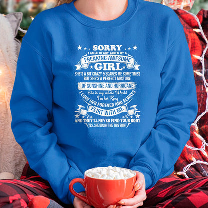 Best Husband Shirt, Wife and Husband Unisex T-Shirt/Hoodie/Sweatshirt HLT00 - Sorry I am Already Taken by Awesome Girl Shirt Valentine Day T-Shirt