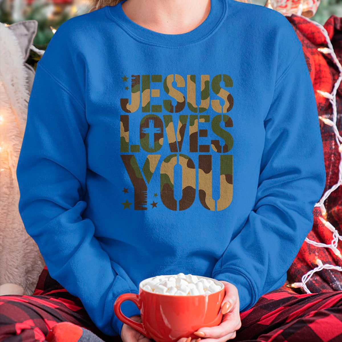 Best Thanksgiving Family Shirt , Funny Thanksgiving UnisexT-Shirt/Hoodie/Sweatshirt HLT00 - Camo Jesus Loves You Camouflage Christian Saying Religious T-Shirt