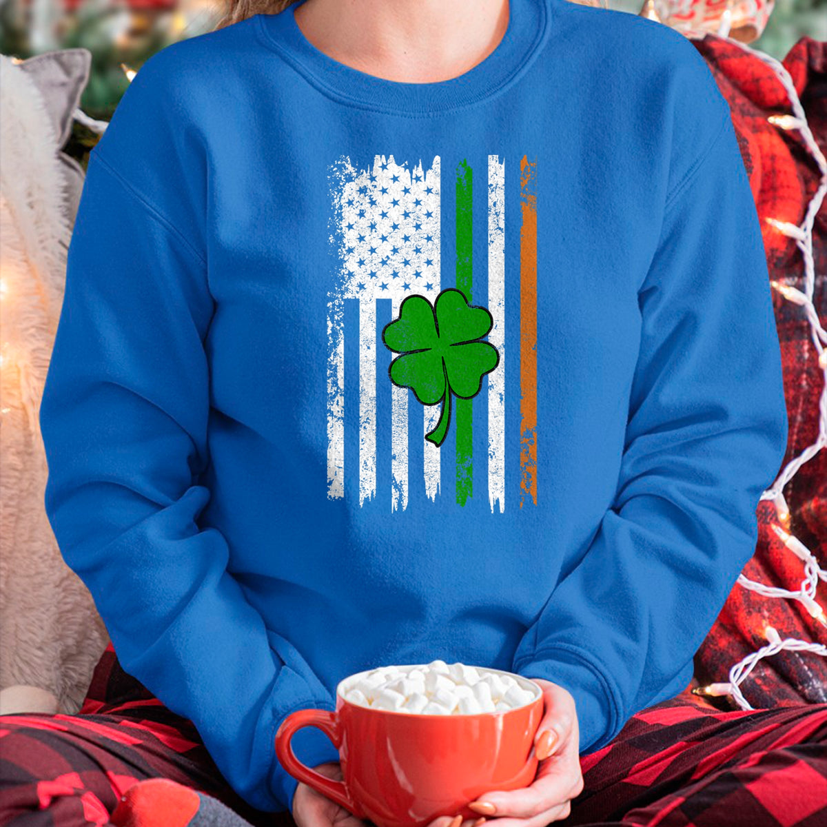 Patrick Day Shirts for Family, Funny Patrick Day shirts, st patrick's day Unisex T-Shirt/Hoodie/Sweatshirt HLT00 - St Patrick Day Irish American Flag Retro Saint Patricks Day T-Shirt