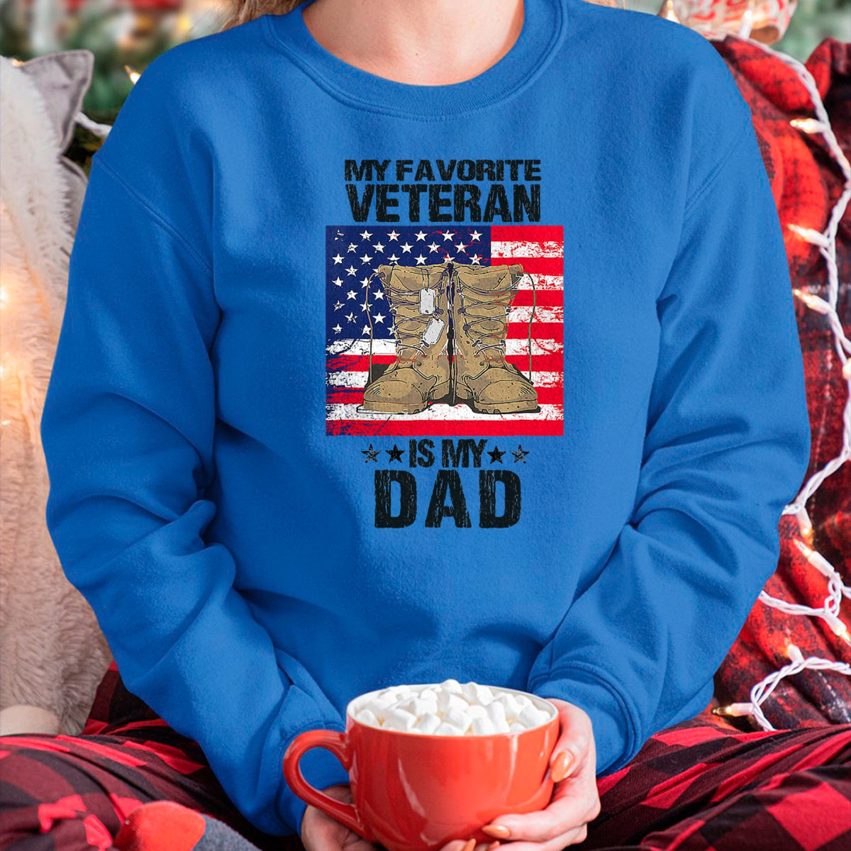 Gift for Dad Shirt, Funny Dad Unisex T-Shirt/Hoodie/Sweatshirt HLT00 – Dad Father_s Day My Favorite Veteran Is My Father Proud Kids T-Shirt
