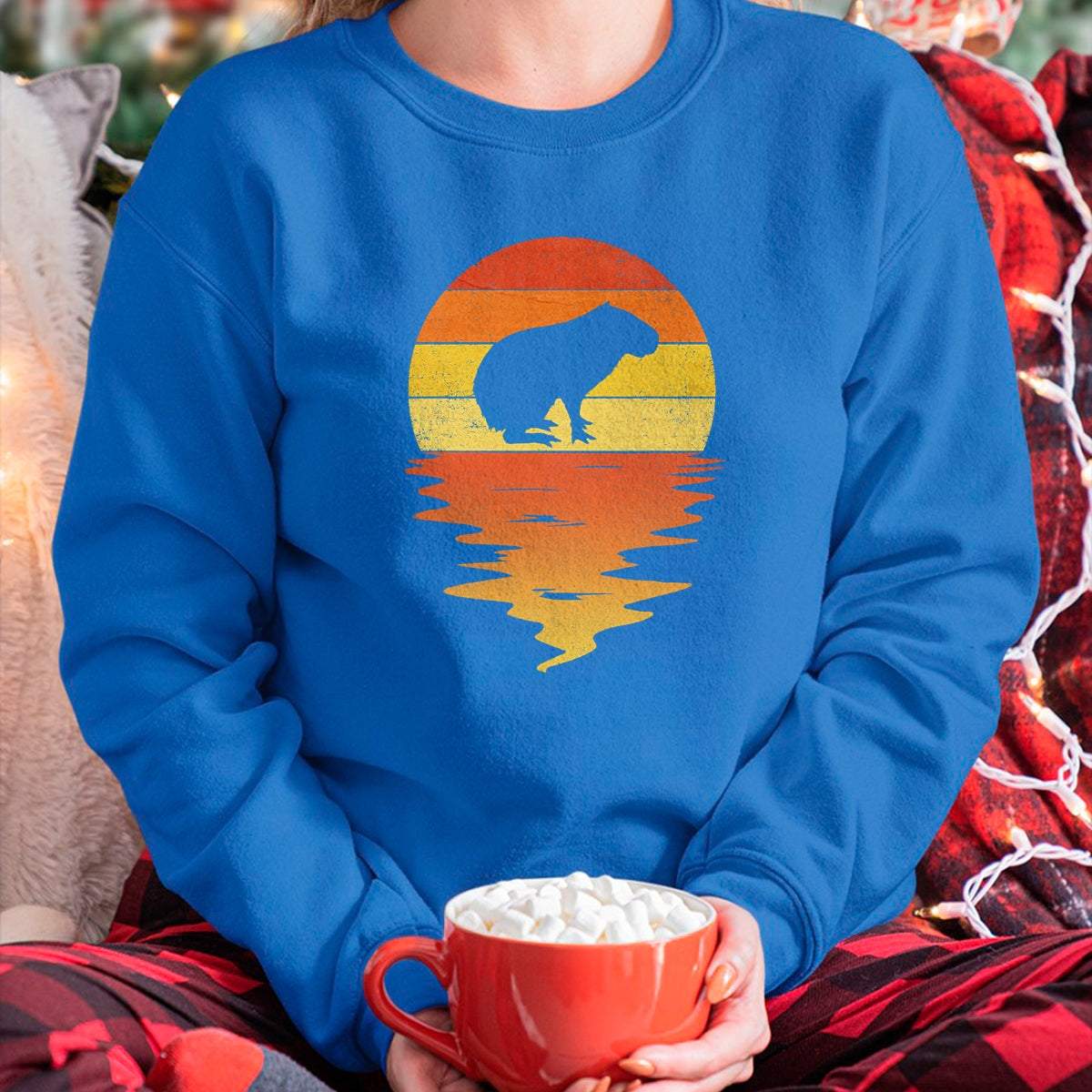 Cute Capybara Shirt, Funny Capybara Unisex T-Shirt/Hoodie/Sweatshirt HLT00 - Capybara shirt 70s vintage retro sunset Capybara T-Shirt