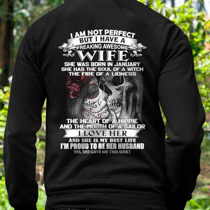 January - I Am Not Perfect But I Have A Freaking Awesome Wife - Gift For Husband From Wife - MTNN01 (SKU06-31-01)