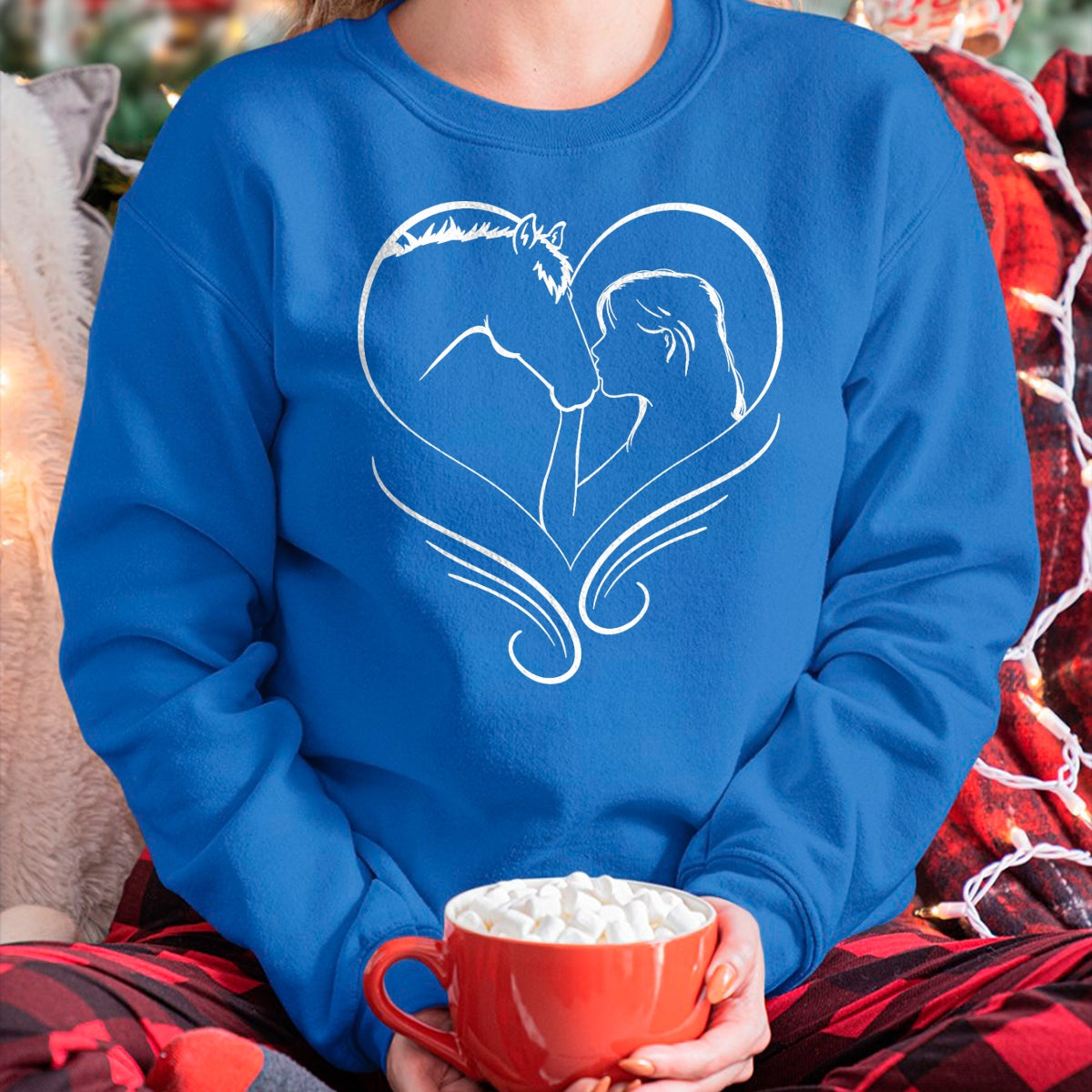 Best Horse Lover Shirt , Funny Horse UnisexT-Shirt/Hoodie/Sweatshirt HLT00 - Girl Kisses Horse Heart Rider Silhouette T-Shirt